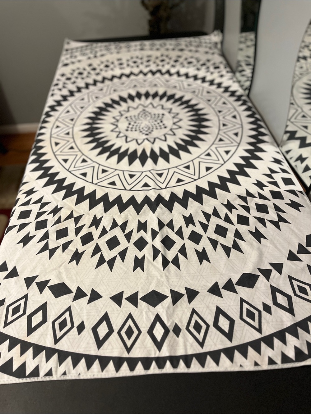 Black & White Mandala Tapestry Throw